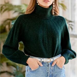 Vici Deep Green Turtleneck Sweater